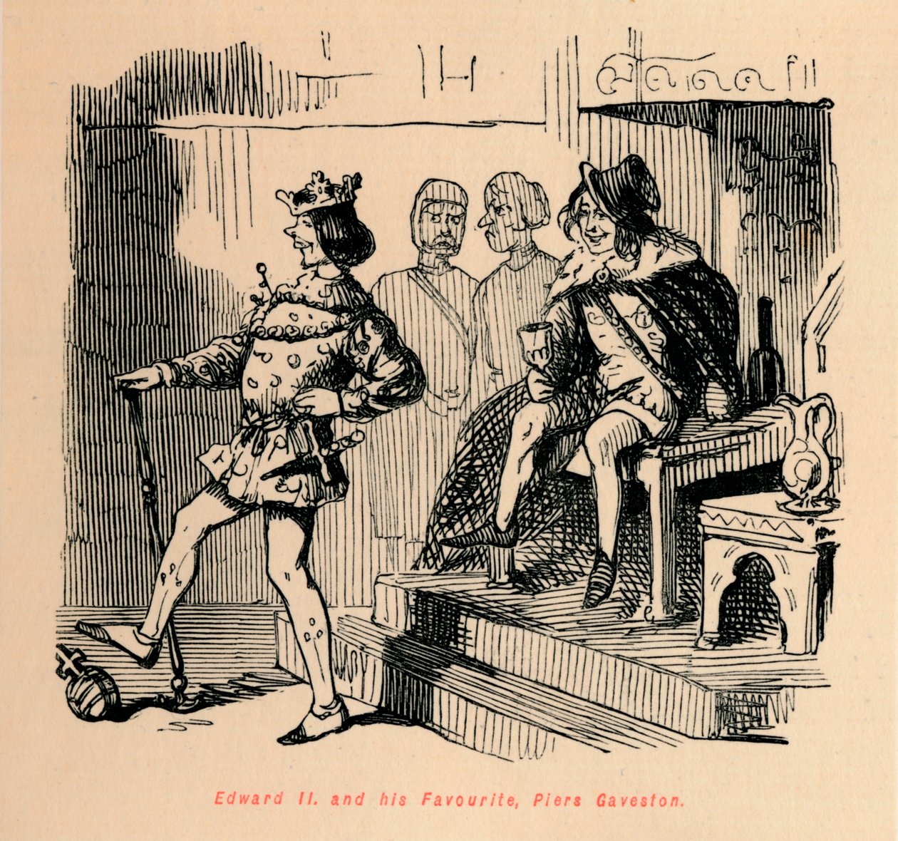 Édouard II et son favori, Piers Gaveston, vers 1860 - John Leech
