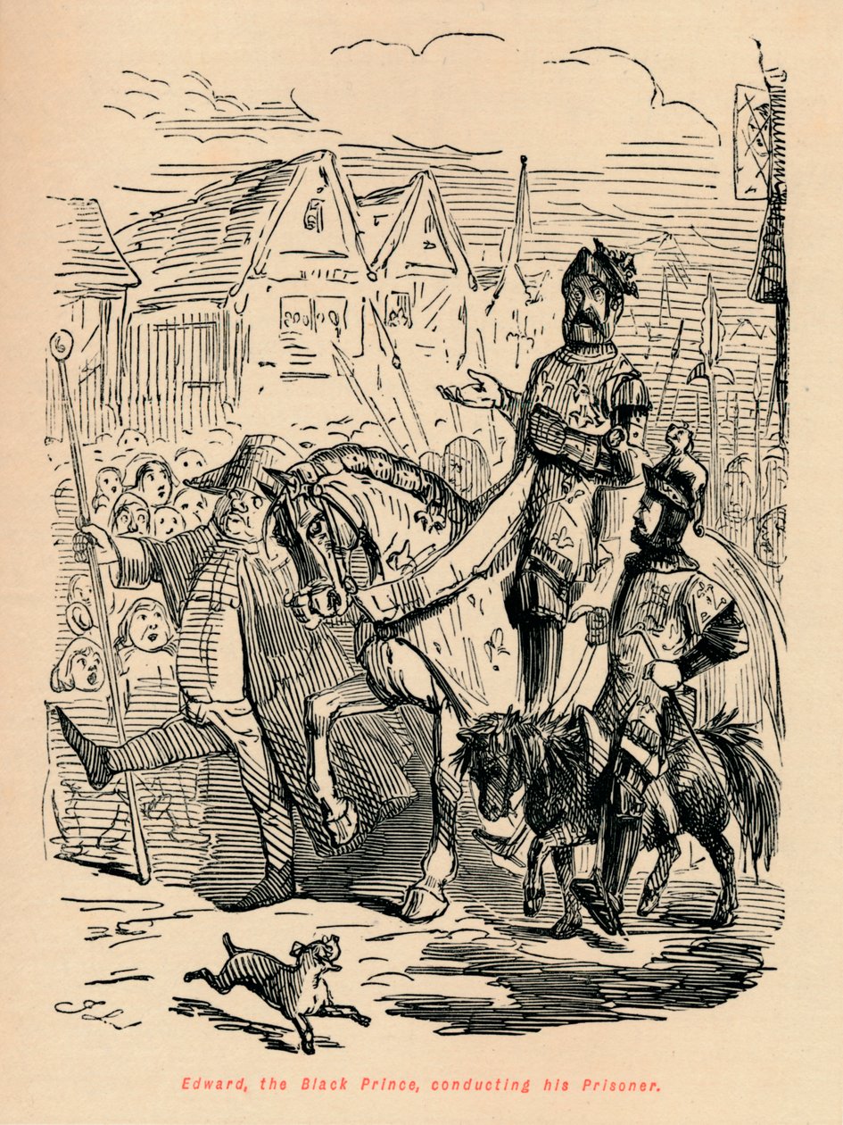 Édouard le Prince Noir, conduisant son prisonnier - John Leech