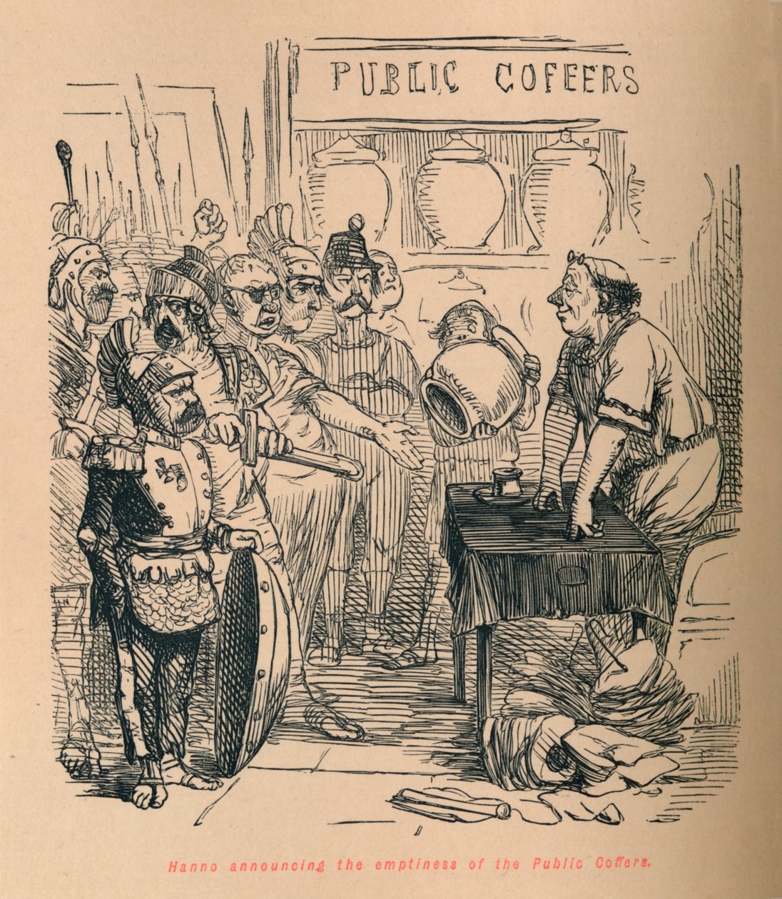Hanno annonçant la vacuité des coffres publics, 1852 - John Leech