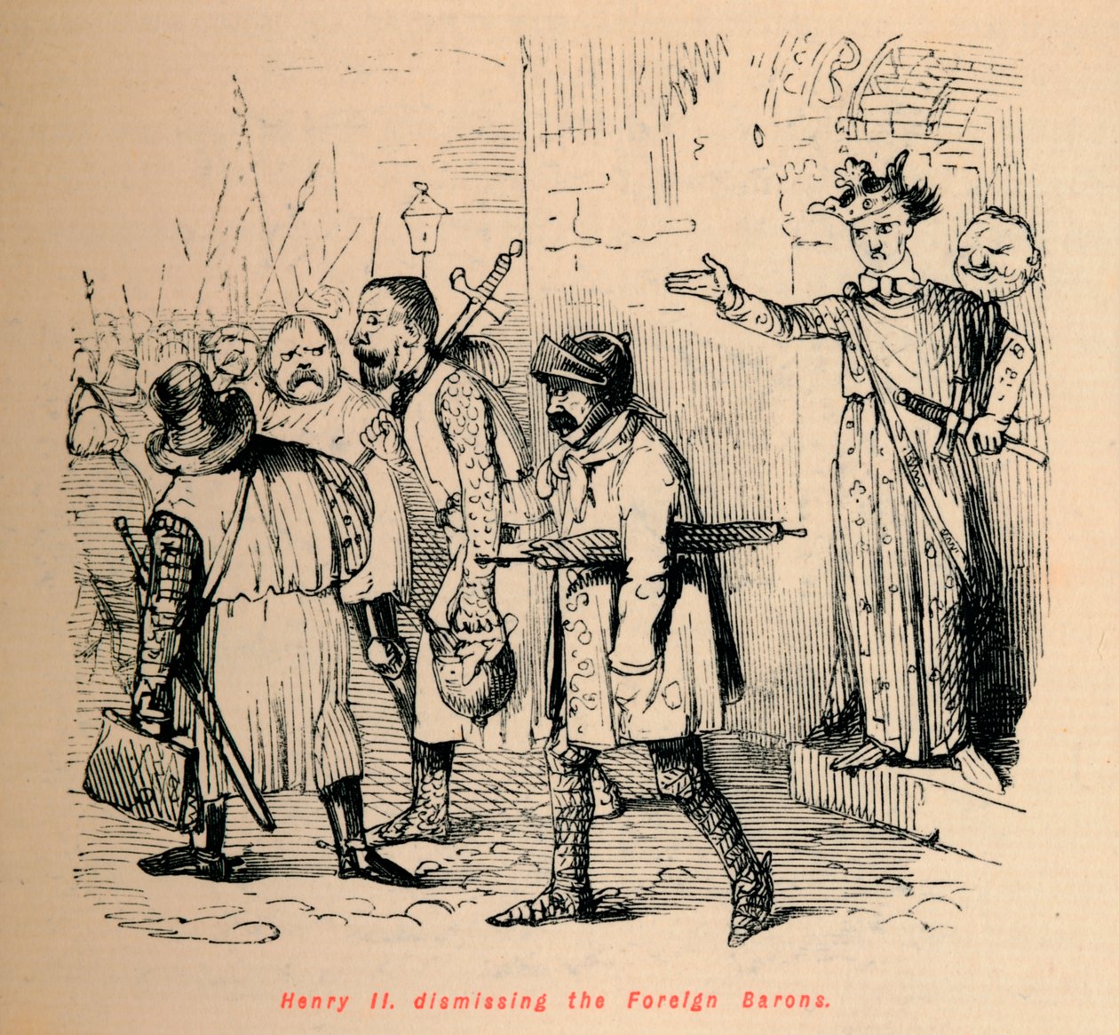 Henri II renvoyant les barons étrangers, c1860 - John Leech