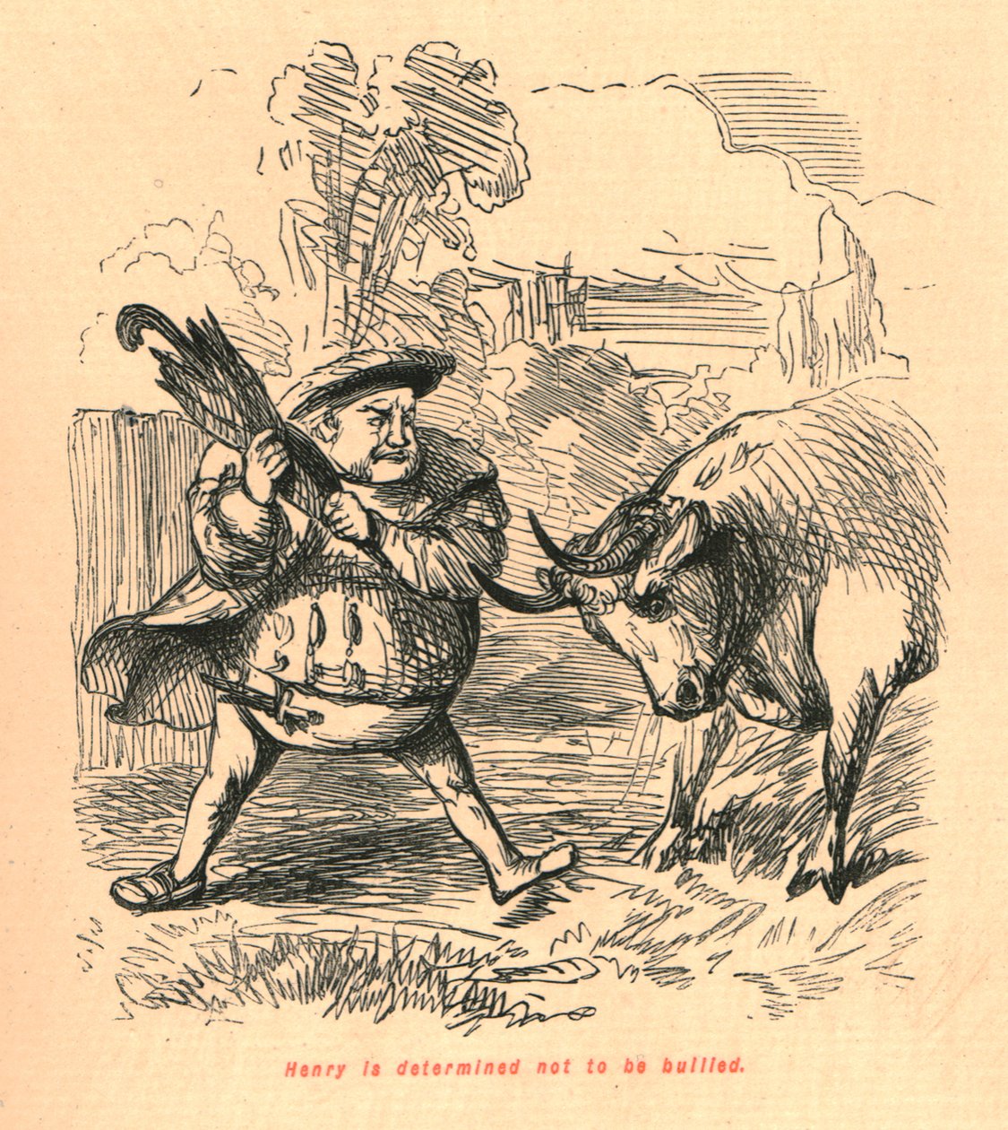 Henry est déterminé à ne pas se laisser intimider, 1897 - John Leech