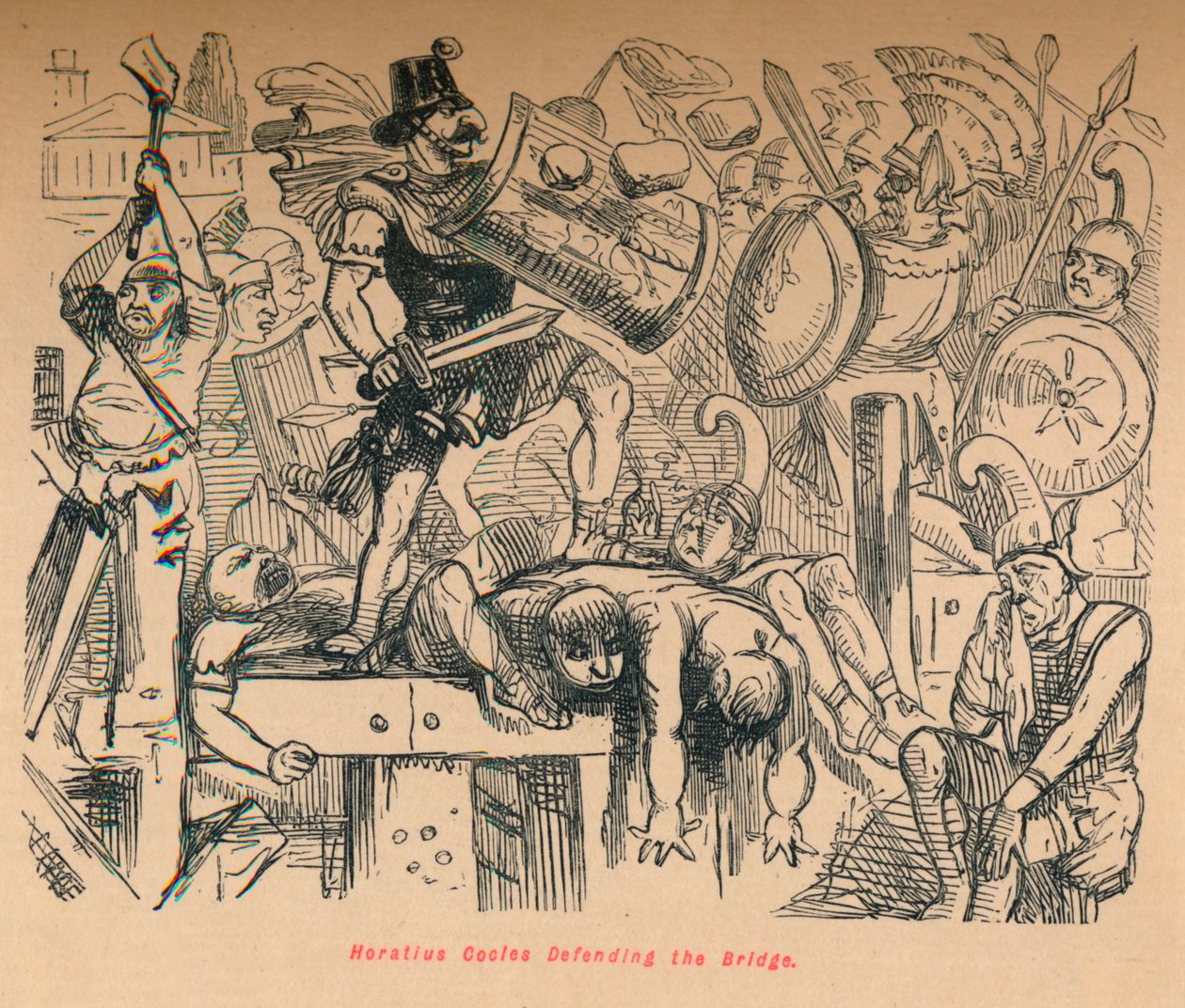 Horatius Cocles défendant le pont, 1852 - John Leech
