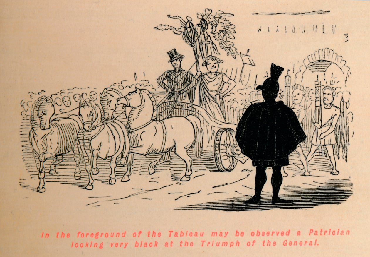 Au premier plan du tableau, on peut observer un patricien regardant très noir le triomphe de t - John Leech