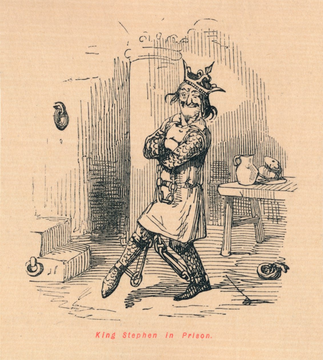 Le roi Étienne en prison, vers 1860 - John Leech