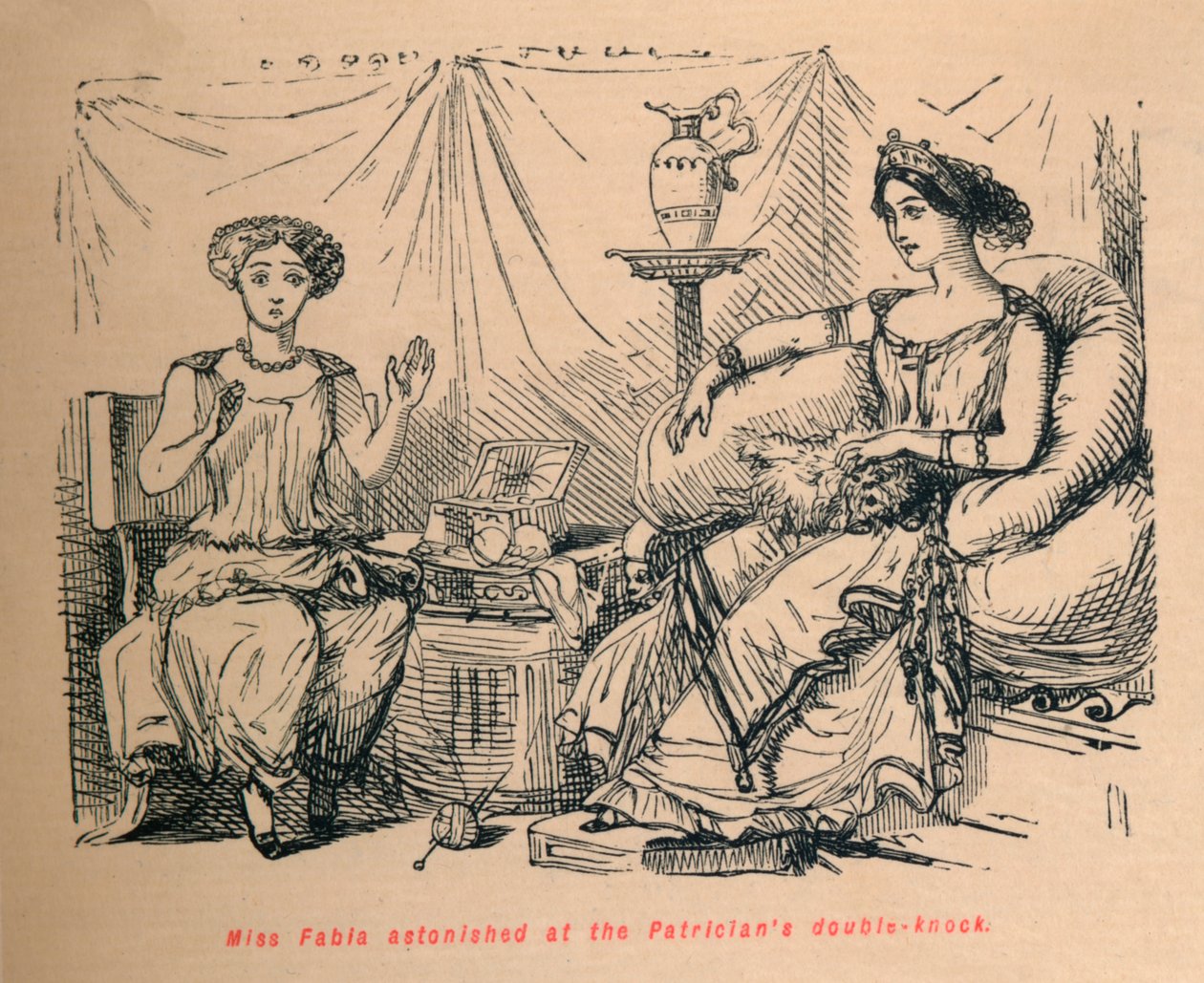 Mlle Fabia étonnée par le double coup de poing du Patricien, 1852 - John Leech