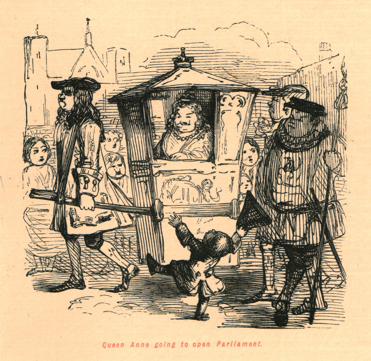 La reine Anne allant ouvrir le Parlement - John Leech