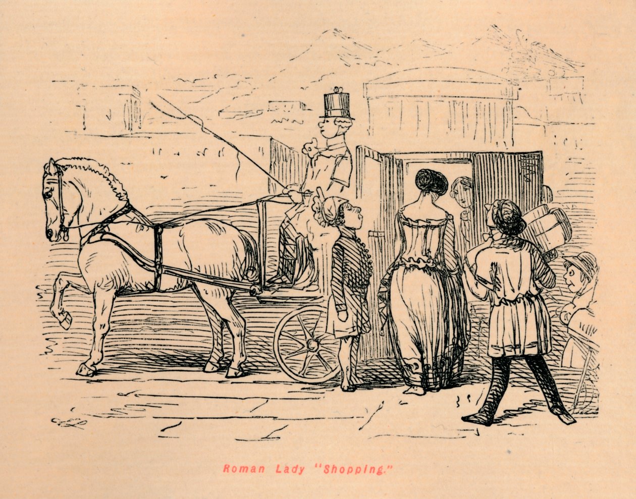 Dame romaine faisant des achats, 1852 - John Leech