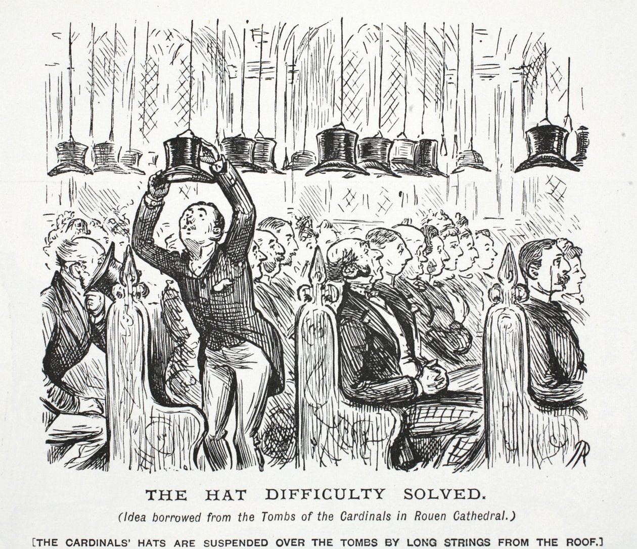 La difficulté du chapeau résolue - John Leech