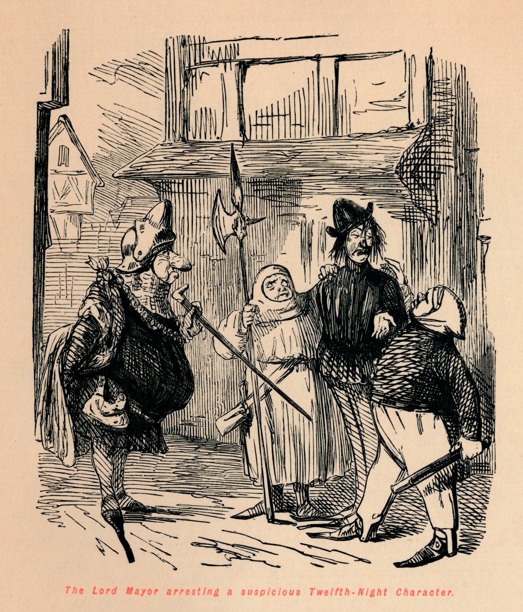 Le Lord Maire arrêtant un personnage suspect de la Nuit des Rois, vers 1860 - John Leech