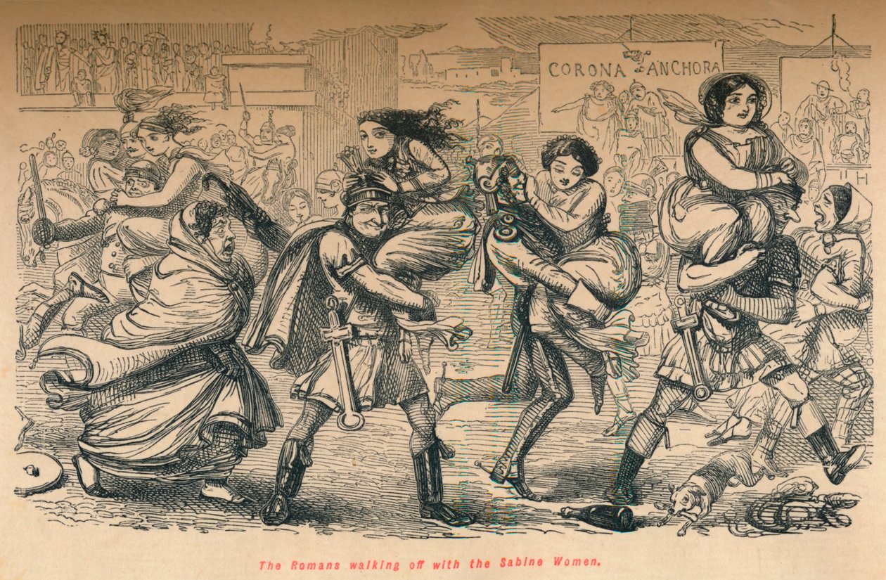 Les Romains emportant les femmes sabines, 1852 - John Leech