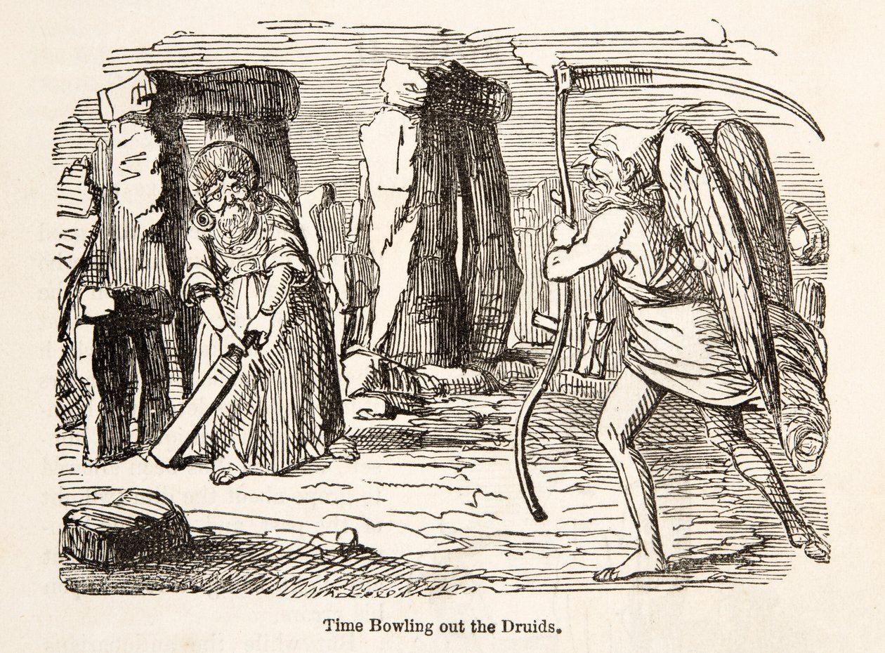 Le temps éliminant les druides, de The Comic History of England, pub. 1864 - John Leech