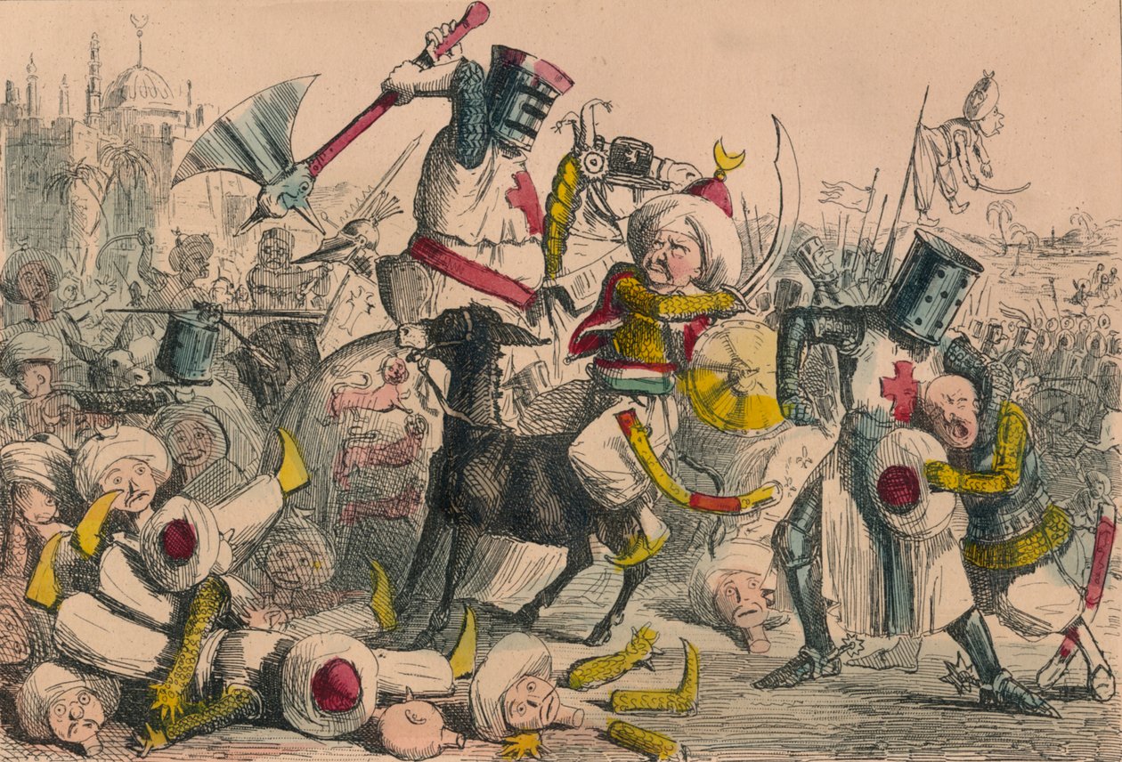 Combat terrible entre Richard Cœur de Lion et Saladin, 1850 - John Leech and Gilbert Abbott A Beckett