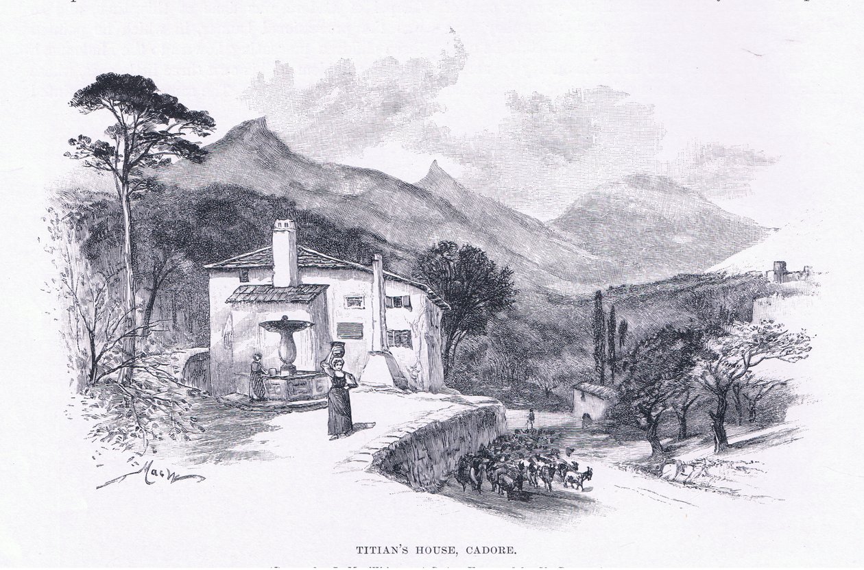 Maison de Titien, Cadore, du Magazine of Art 1893, Cassell and Company - John MacWhirter