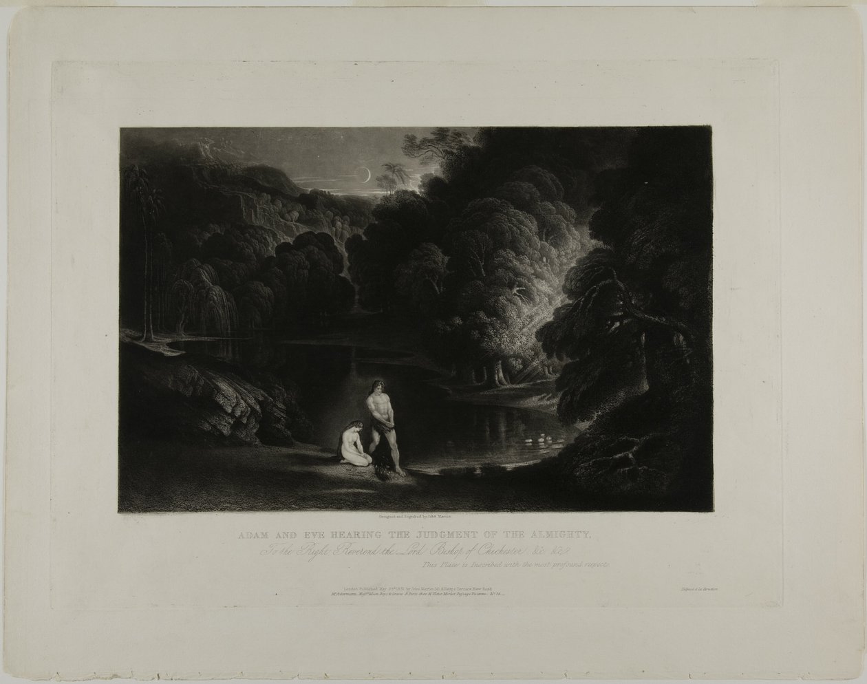 Adam et Ève entendant le jugement du Tout-Puissant, des Illustrations de la Bible - John Martin