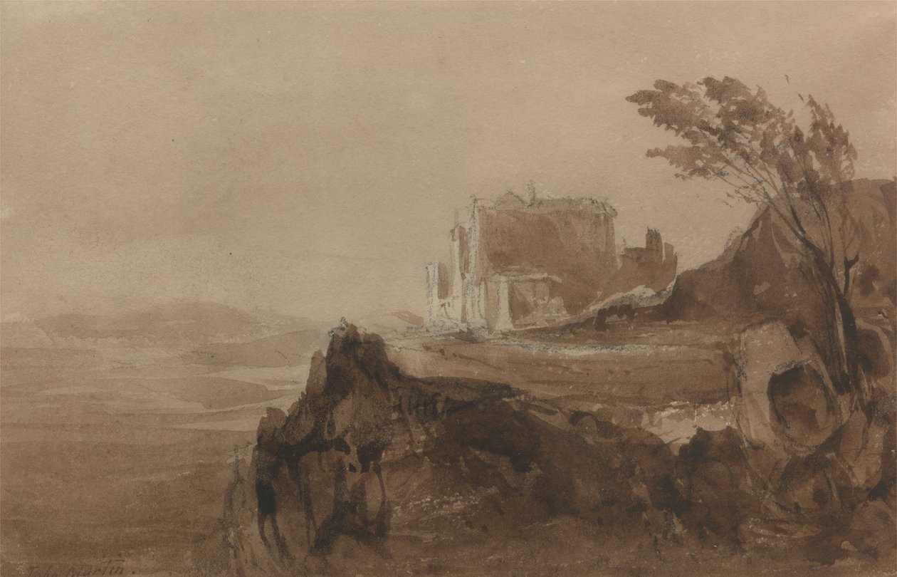 Une maison sur une colline - John Martin