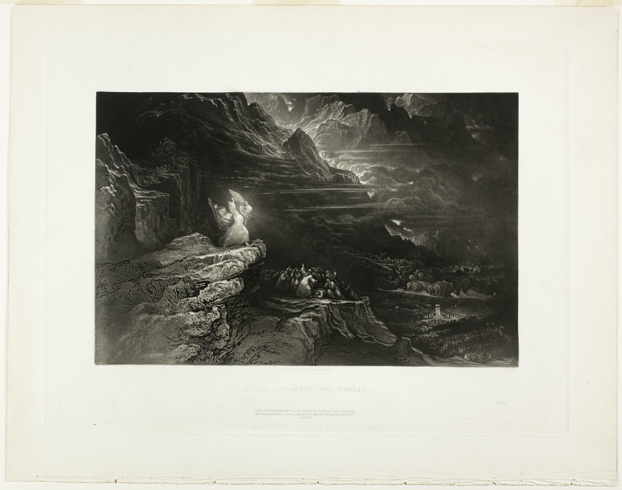 Moïse brise les tables, des Illustrations de la Bible - John Martin