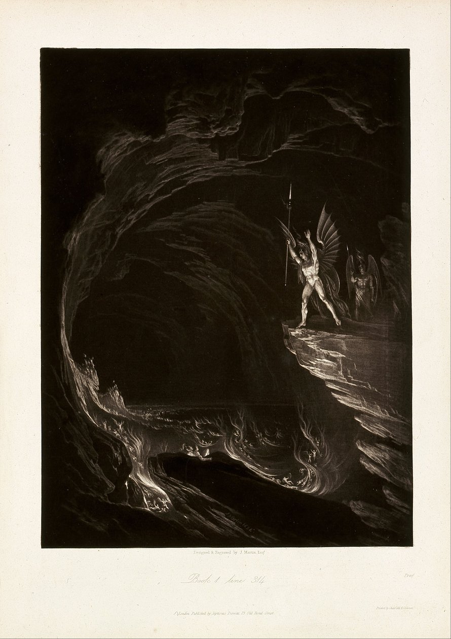 Satan réveillant les anges déchus, Livre 1, ligne 314, de John Milton, Le Paradis perdu - John Martin