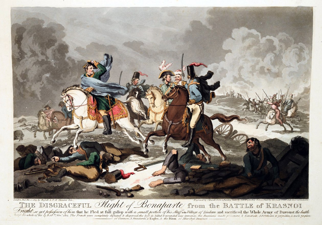 La fuite de Bonaparte de la bataille de Krasnoi en 1812 - John Massey Wright