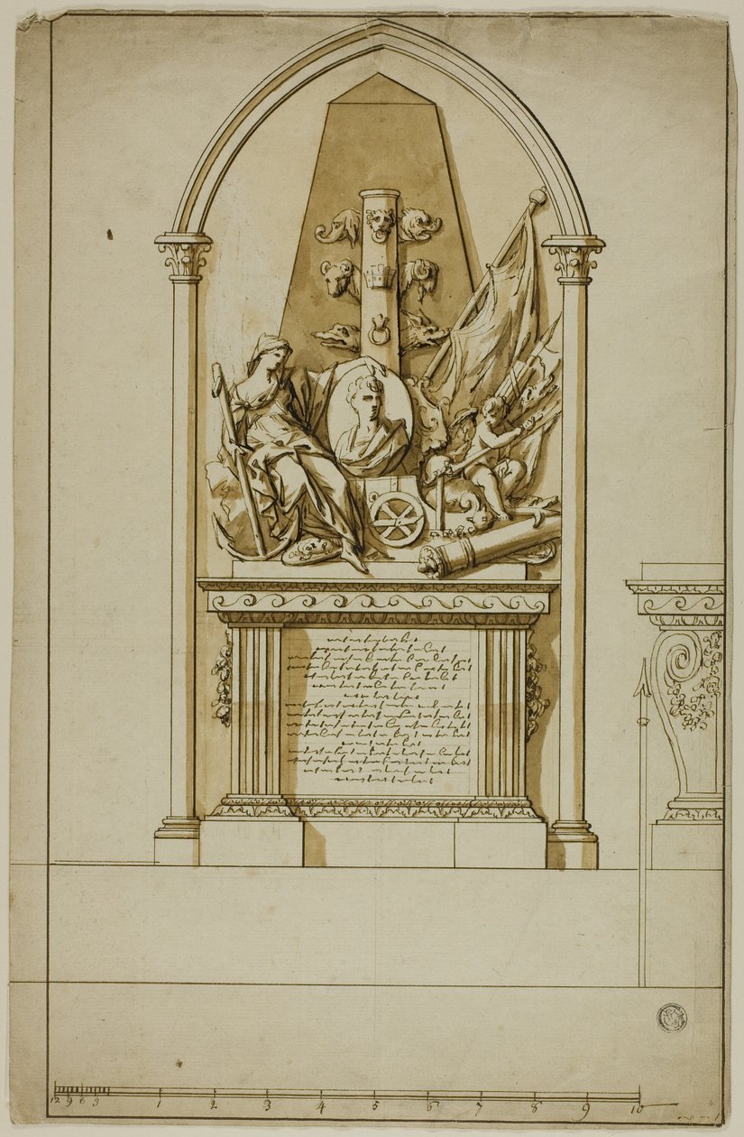 Conception pour un monument funéraire non exécuté pour le premier duc de Marlborough - John Michael Rysbrack