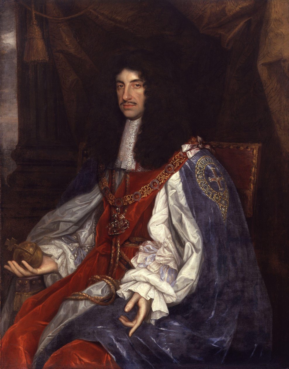 Portrait de Charles II en robe de jarretière - John Michael Wright