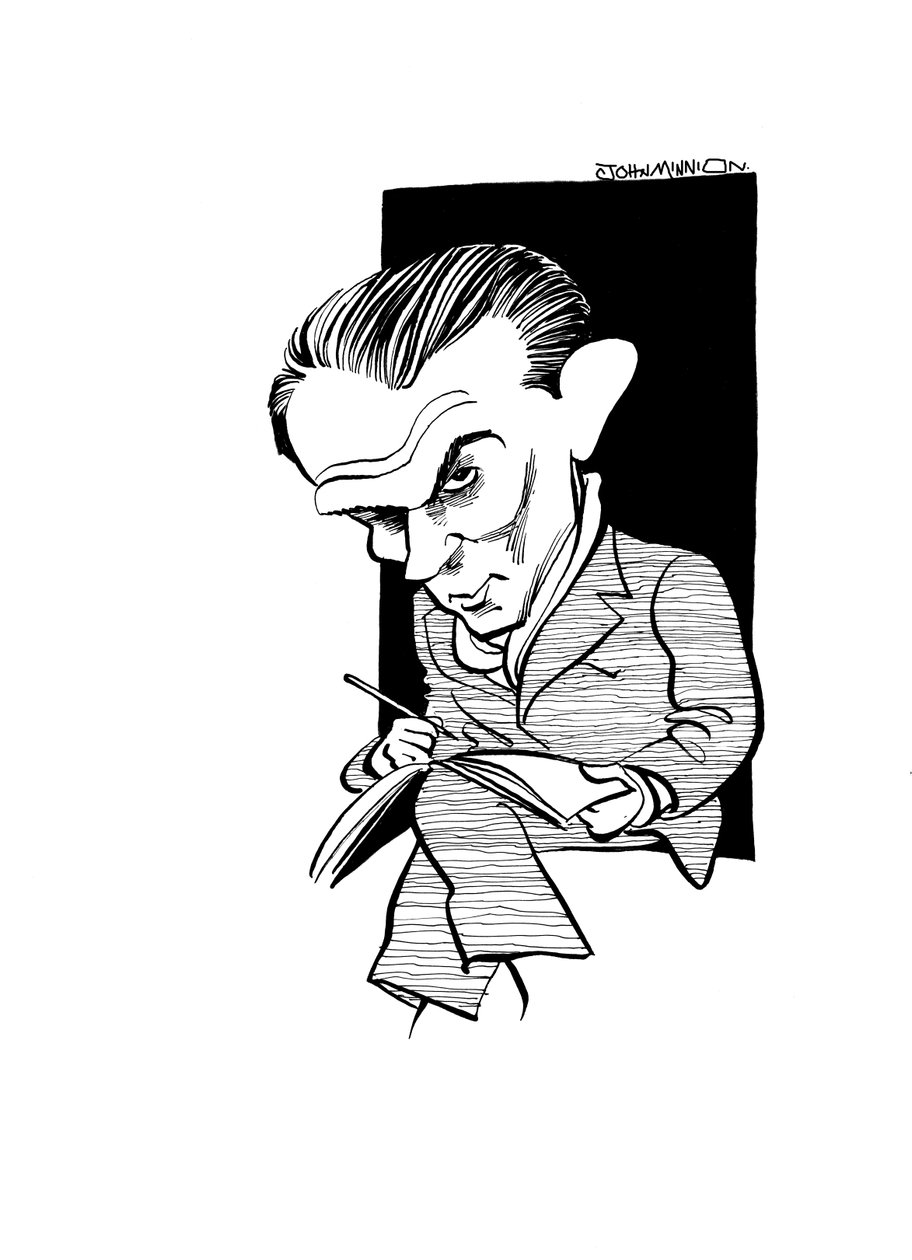 Bruno Schulz caricature, écrivain, graphiste et critique littéraire polonais : 12 juillet 1892 - 19 novembre 1942 - John Minnion