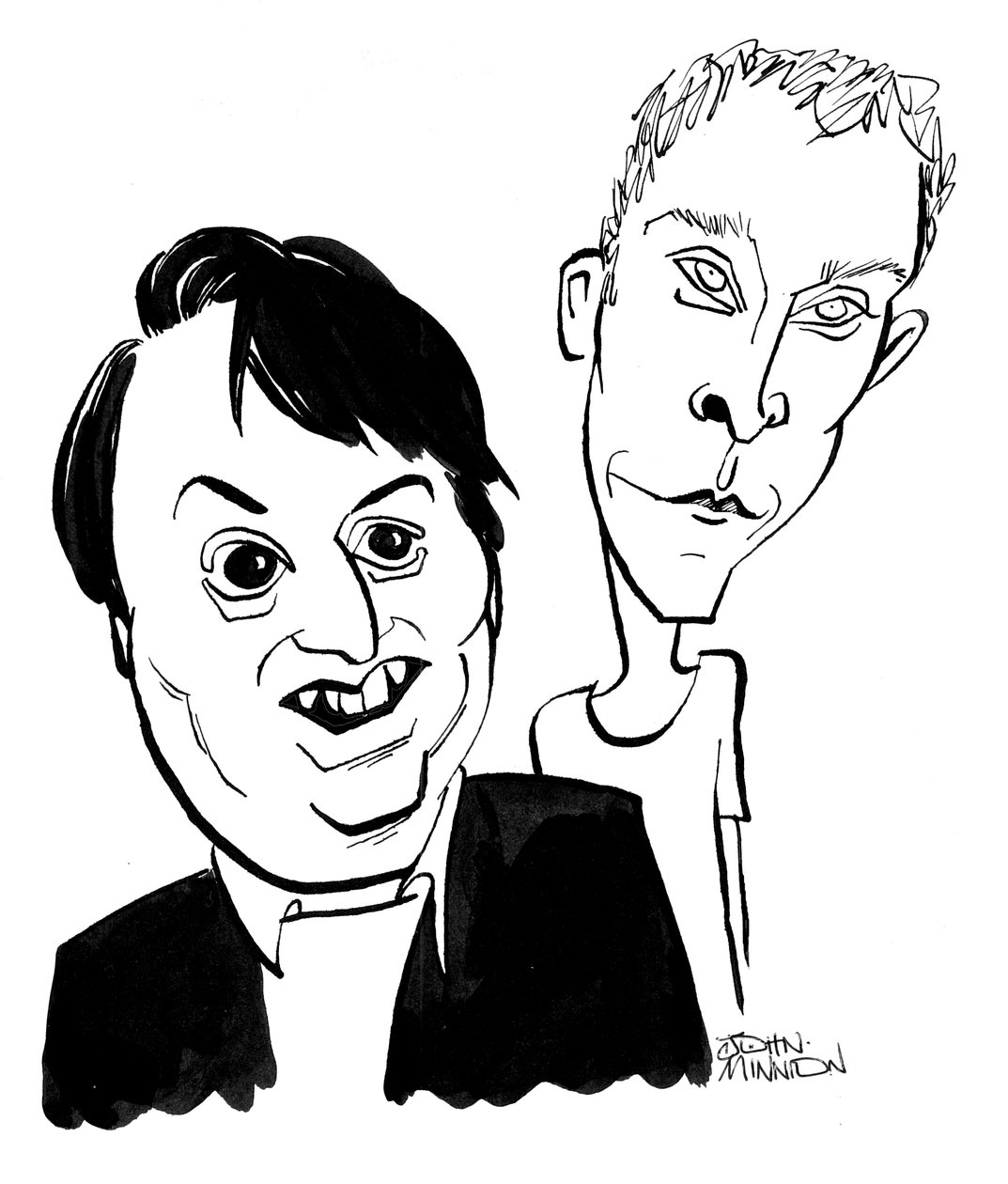Robert Webb et David Mitchell - caricature de John Minnion - John Minnion