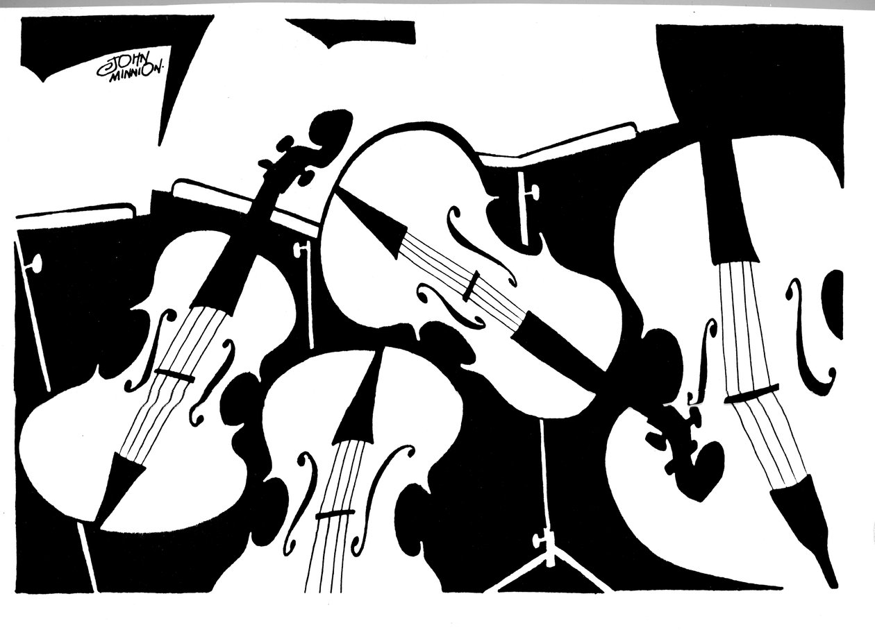 Quatuor à cordes - caricature de John Minnion - John Minnion
