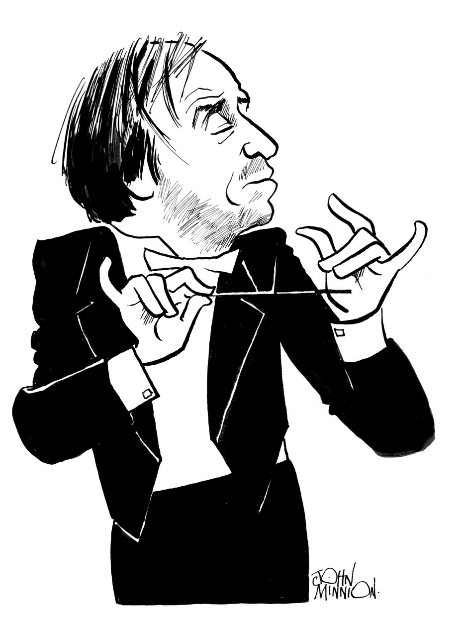 Caricature de Valery Gergiev, chef d