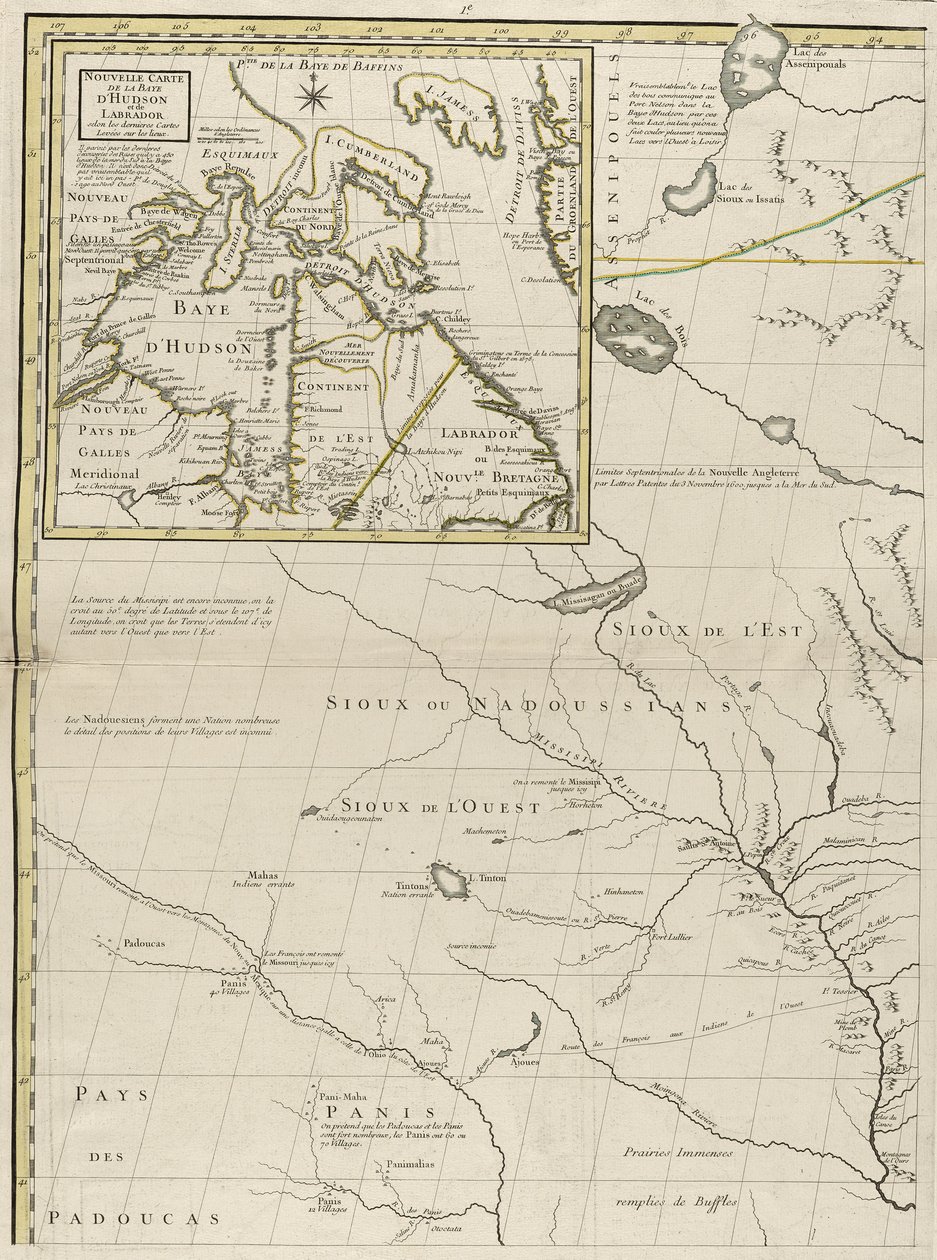 Carte des dominions britanniques et français en Amérique, 1756 - John Mitchell