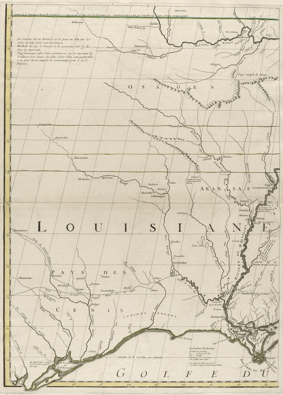 Carte des dominions britanniques et français en Amérique, 1756 - John Mitchell