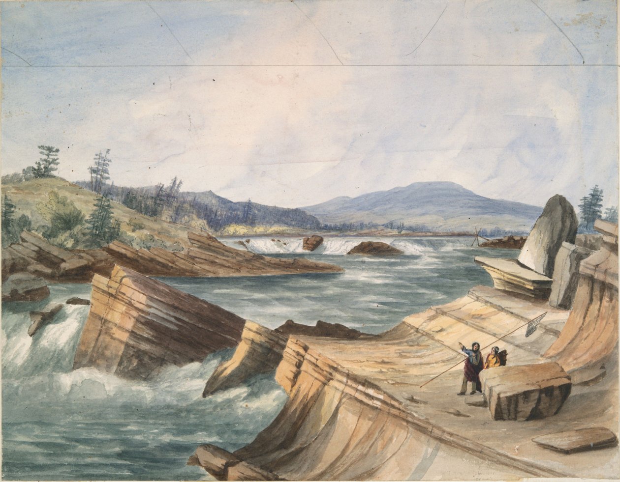 Kettle Falls, fleuve Columbia - John Mix Stanley