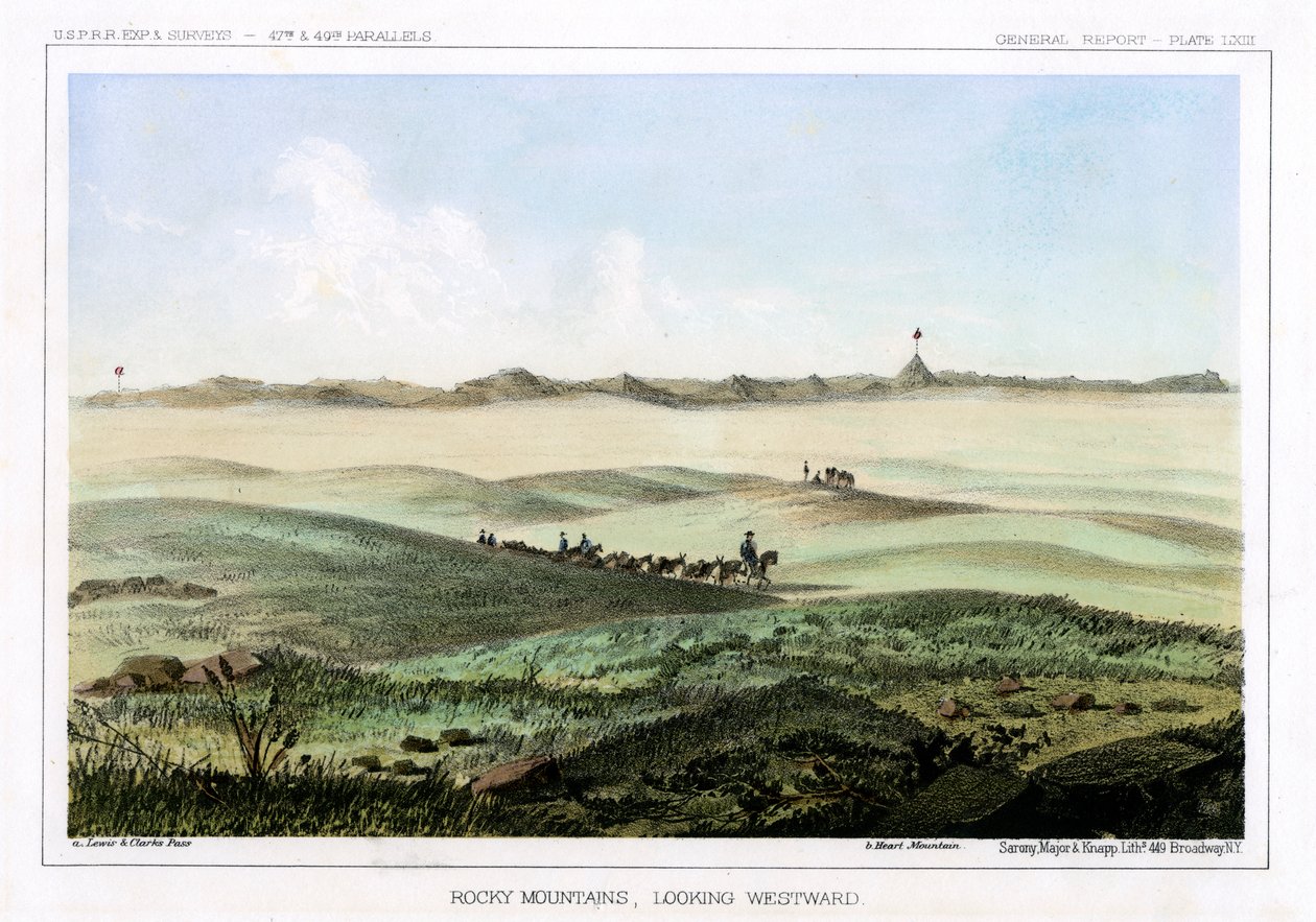 Les Montagnes Rocheuses, vue vers l