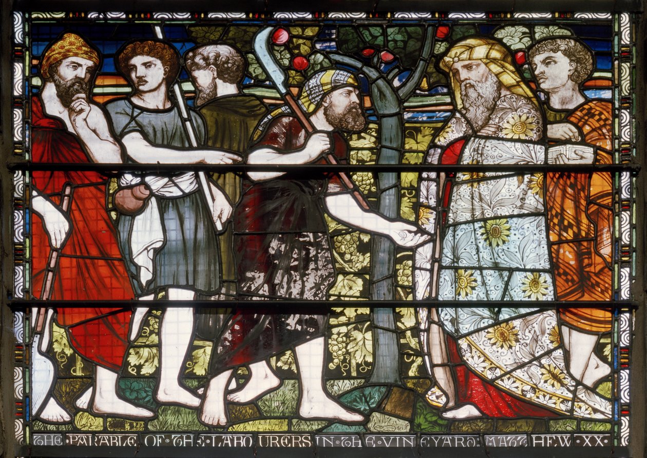 Abbaye de Paisley, Cottire & Co, attribué à John Moyr Smith, Les ouvriers dans la vigne, 1873 - John Moyr attr.to Smith