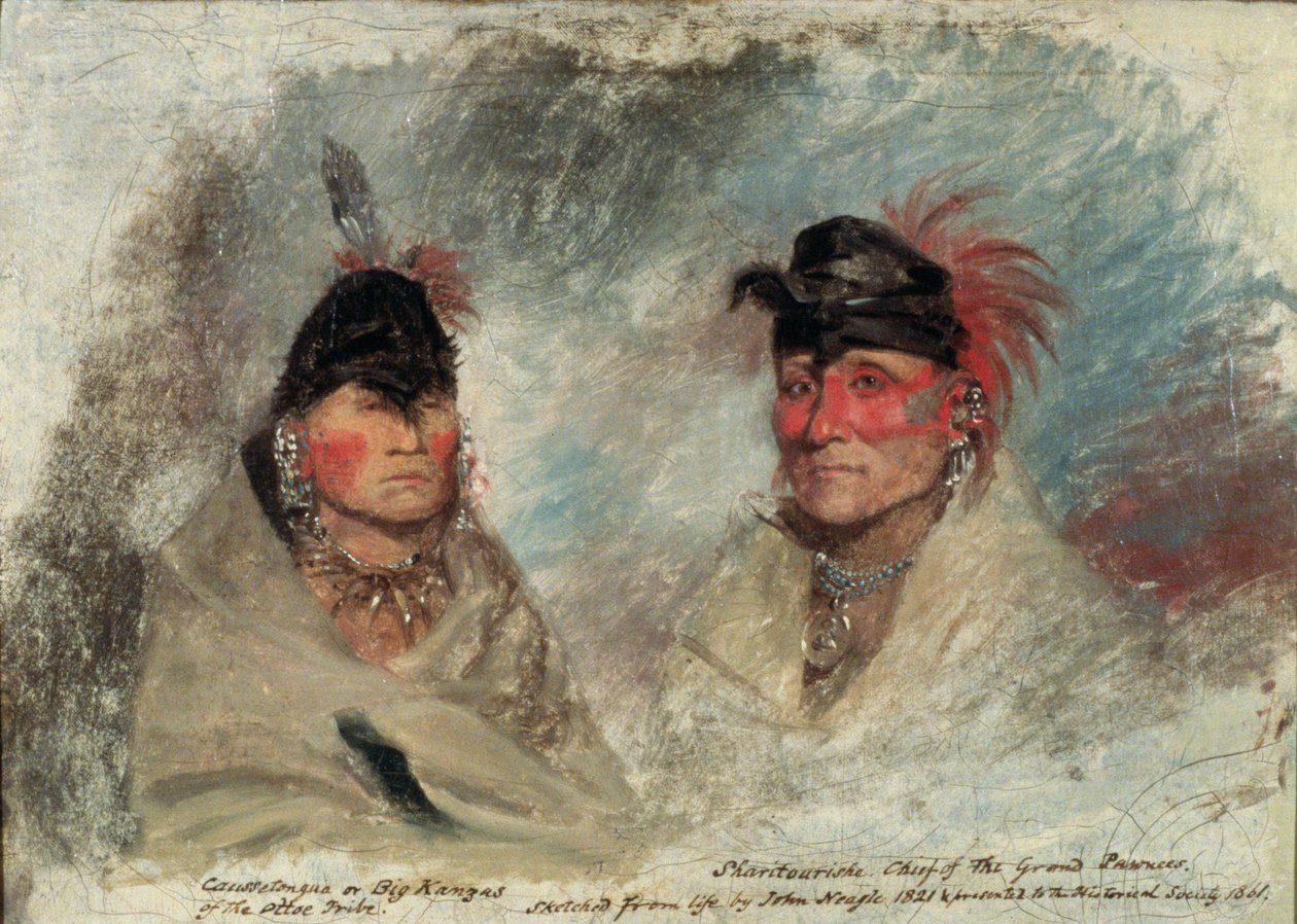 Grand Kansas, ou Caussetongua, et Sharitarishe, Chef des Grands Pawnees, 1821 - John Neagle