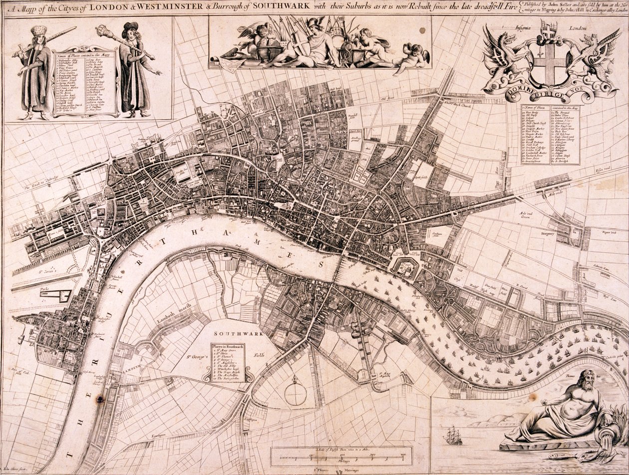 Carte de Londres, vers 1680 - John Oliver