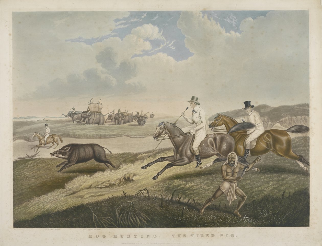 Chasse au sanglier : Le cochon fatigué, gravé par S.W. Fores (1785-1825) c.1840 - John Platt