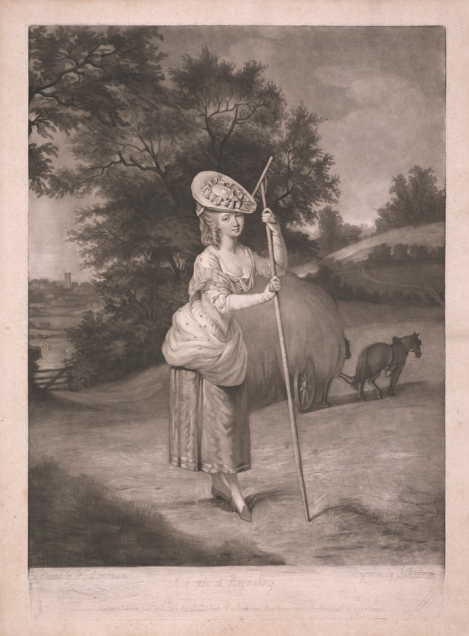 Une dame à la fenaison - John Raphael Smith