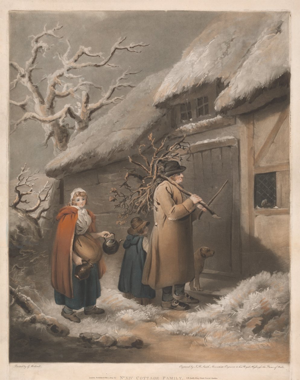 Famille dans un cottage - John Raphael Smith