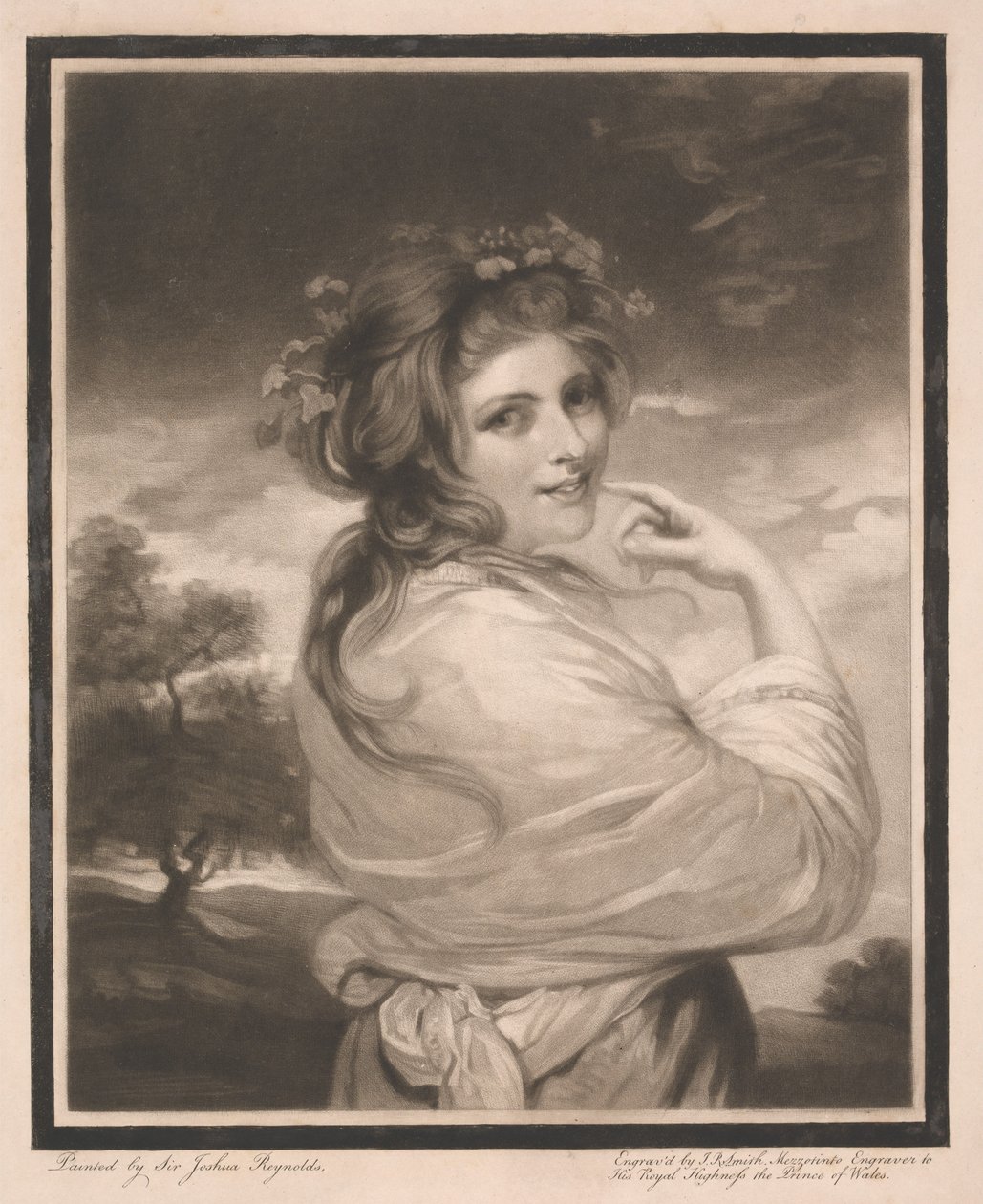 Lady Hamilton en bacchante - John Raphael Smith