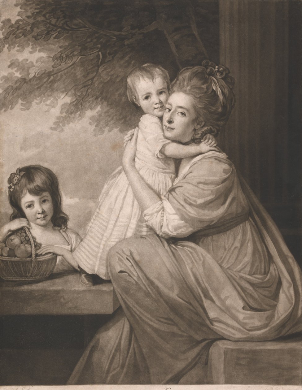 Mme Stables et ses deux filles Harriet et Maria - John Raphael Smith
