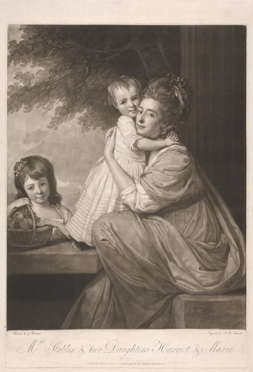 Mme Stables et ses deux filles, Harriet et Maria - John Raphael Smith