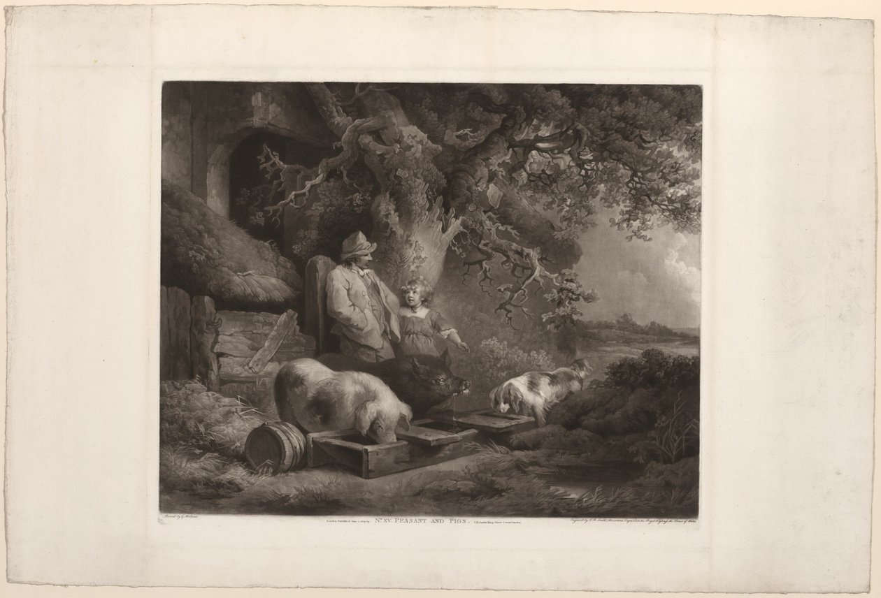 Paysans et cochons - John Raphael Smith