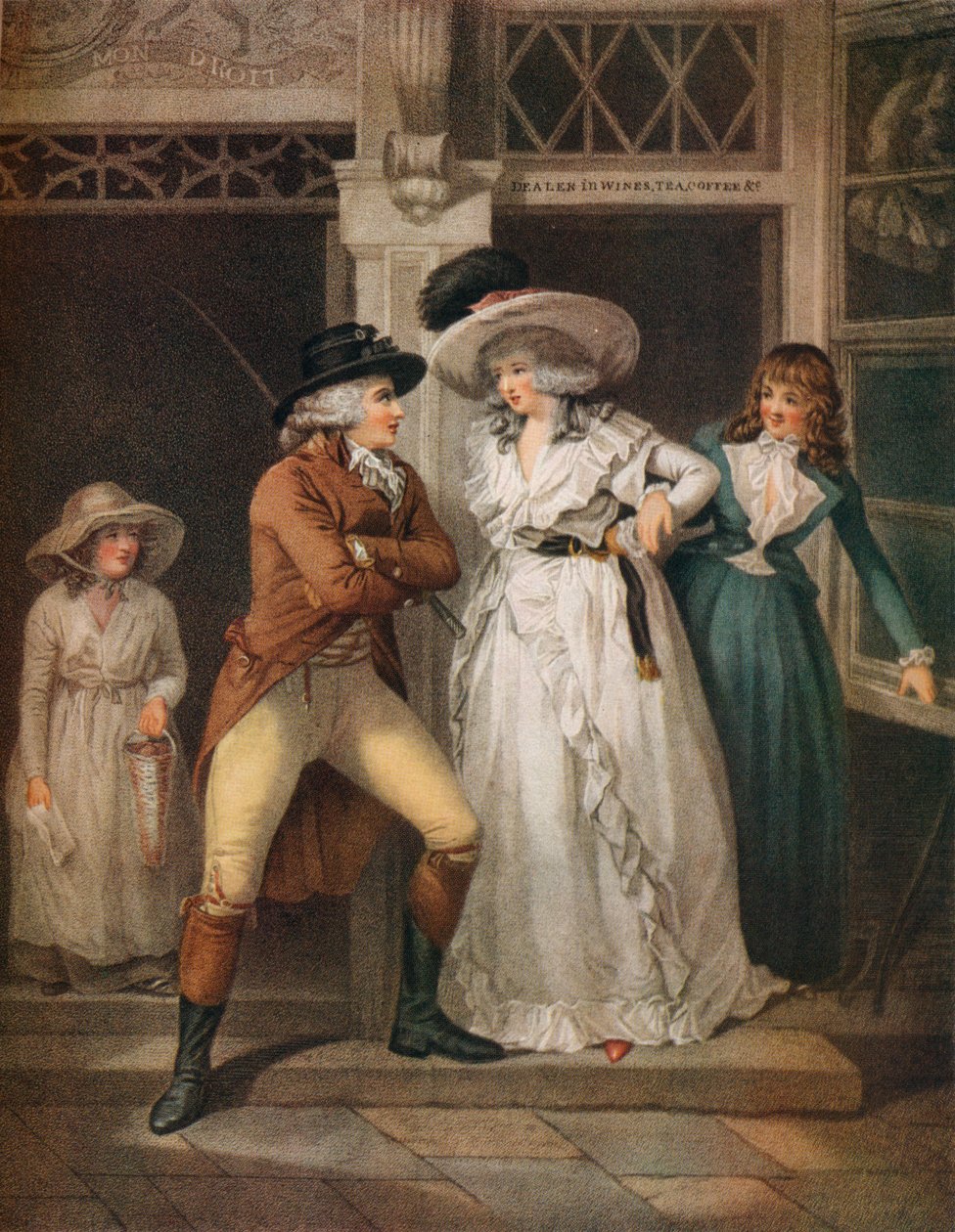 La porte de la taverne, Laetitia abandonnée par son séducteur est jetée sur la ville, 1789 - John Raphael Smith