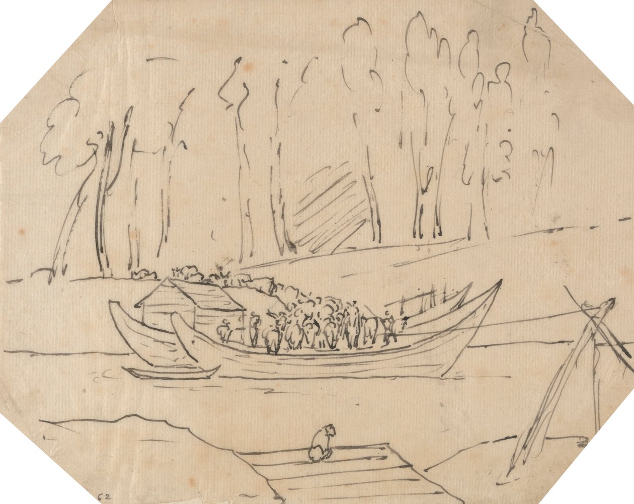 Bétail sur un bateau - John Robert Cozens
