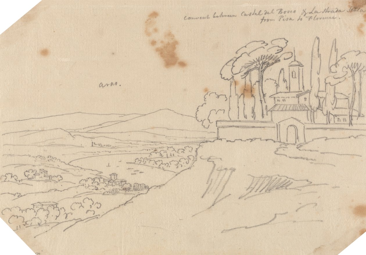 Couvent entre Castel del Bosco et La Strada Scala - John Robert Cozens