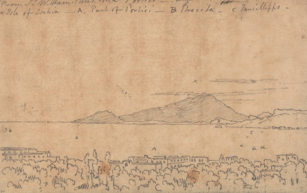 Depuis la villa de Sir W. Hamilton, Portici, 12 août - John Robert Cozens