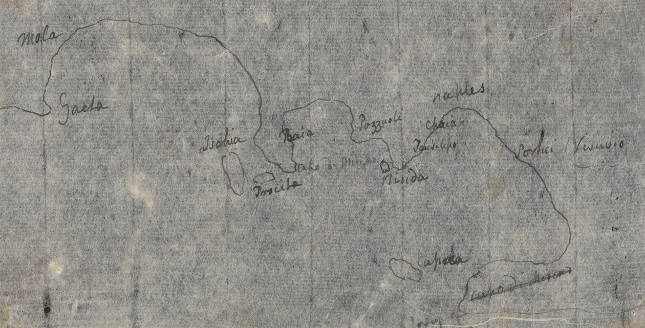 Carte du golfe de Naples - John Robert Cozens