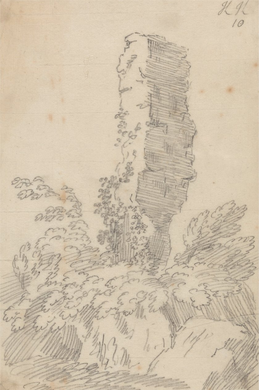 Perpendicular Rock and Trees (rochers et arbres perpendiculaires) - John Robert Cozens