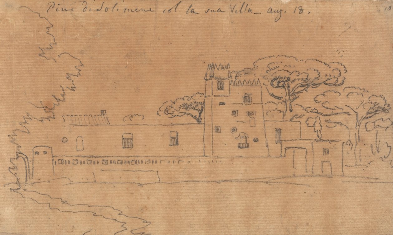 Pins de Solimena avec sa Villa, 18 août - John Robert Cozens