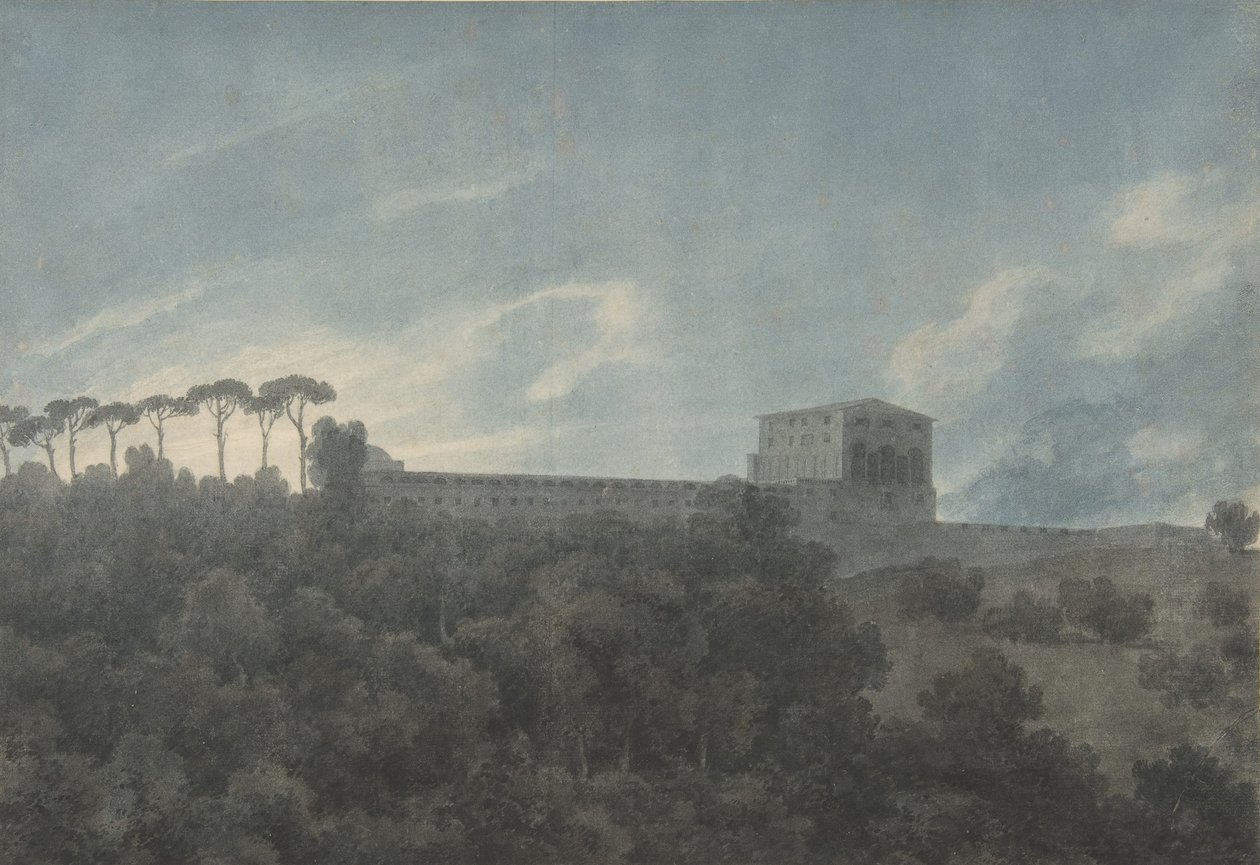 Vue de la Villa Lante sur le Janicule à Rome, 1782-83 - John Robert Cozens